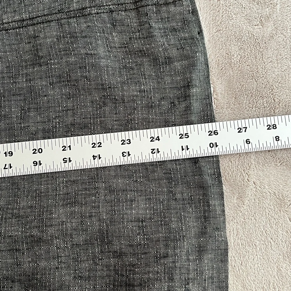 J. Crew 100% Linen Charcoal Grey A Line Skirt Careerwear Coastal Chic Size 4